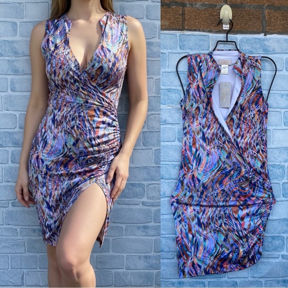 Savee Couture Laguna Beach watercolor dress size XS NWT - Picture 1 of 12